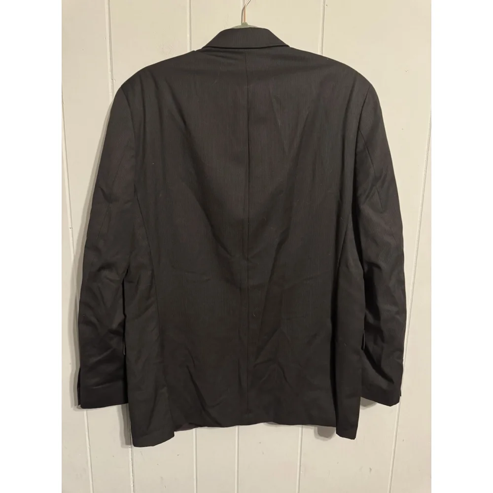 Alfani Mens Size 42R Slim-Fit Stretch Charcoal Black Suit Jacket Wool Blazer